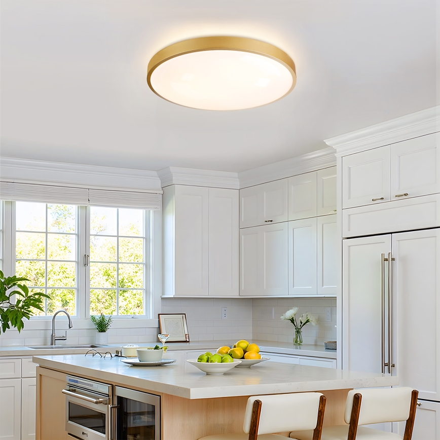 Brilagi - Dimējams LED griestu gaismeklis GLASS POOL DOUBLE LED/60W/230V 3000-6000K 50 cm zelta + tālvadības pults