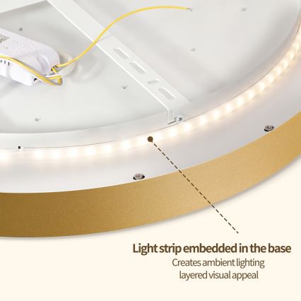 Brilagi - Dimējams LED griestu gaismeklis GLASS POOL DOUBLE LED/60W/230V 3000-6000K 50 cm zelta + tālvadības pults
