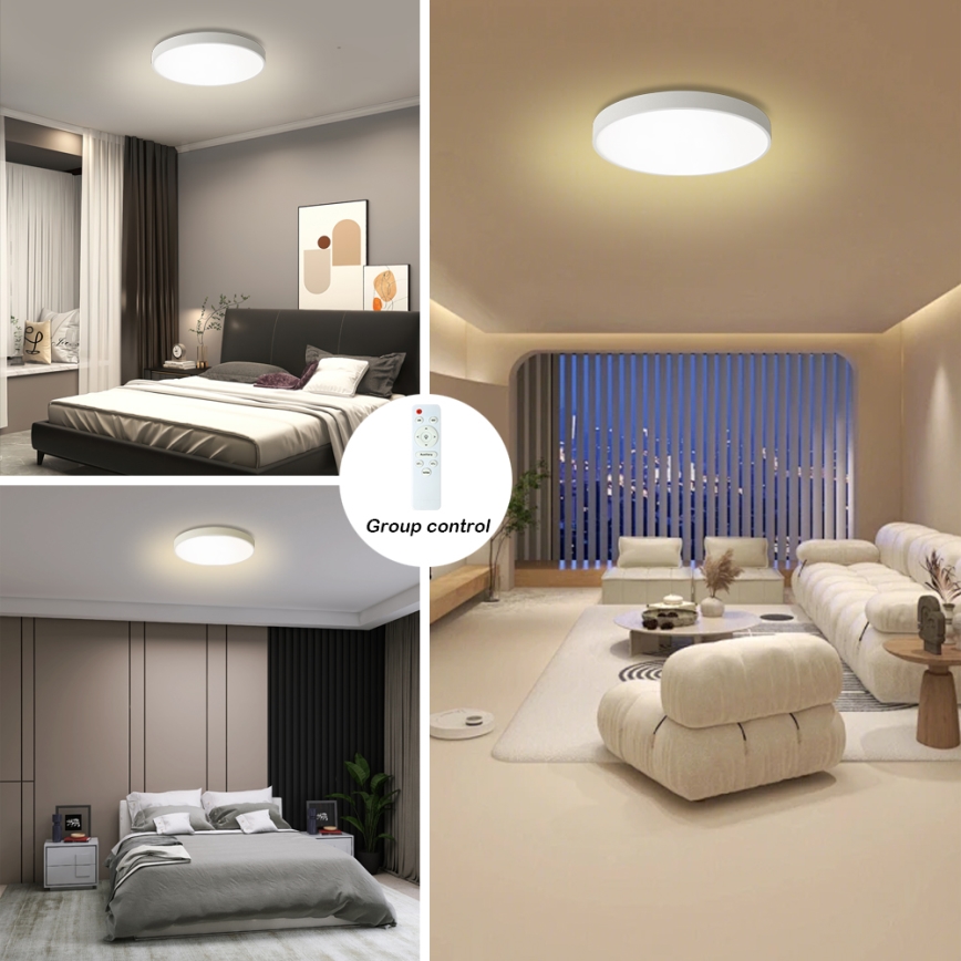 Brilagi - LED dimējams griestu gaismeklis POOL LED/60W/230V 3000-6000K diam. 60 cm balts + tālvadības pults