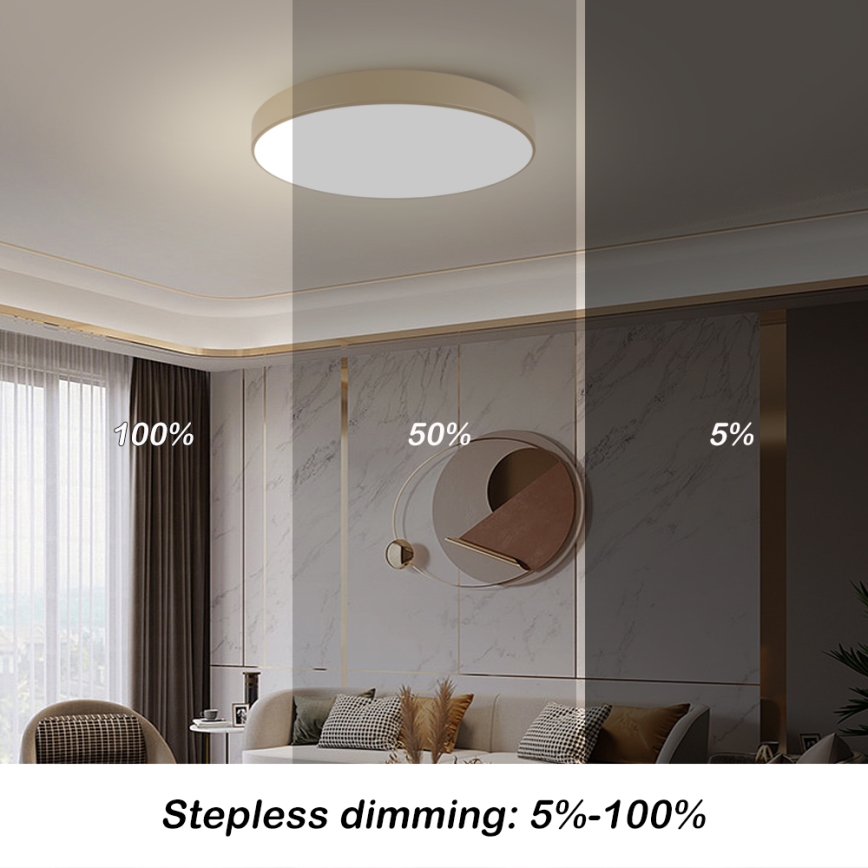 Brilagi - Regulējama LED griestu lampa POOL SMART LED/100W/230V 3000-6000K 80 cm bēša Wi-Fi Tuya + tālvadība