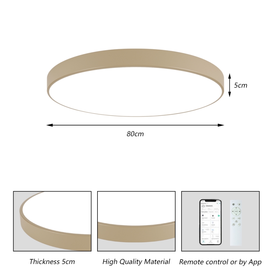 Brilagi - Regulējama LED griestu lampa POOL SMART LED/100W/230V 3000-6000K 80 cm bēša Wi-Fi Tuya + tālvadība