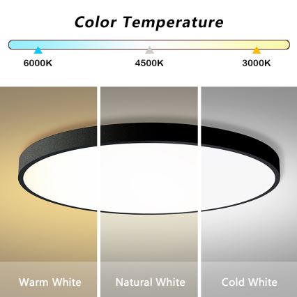 Brilagi - LED regulējams griestu gaismeklis POOL SMART LED/128W/230V 3000-6000K Ø 100 cm Wi-Fi Tuya melns + tālvadības pults