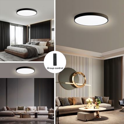 Brilagi - LED regulējams griestu gaismeklis POOL SMART LED/128W/230V 3000-6000K Ø 100 cm Wi-Fi Tuya melns + tālvadības pults