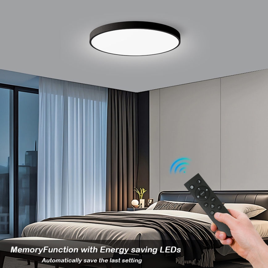 Brilagi - LED regulējams griestu gaismeklis POOL SMART LED/128W/230V 3000-6000K Ø 100 cm Wi-Fi Tuya melns + tālvadības pults