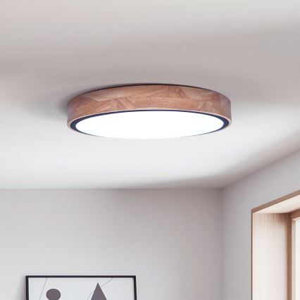 Brilagi - LED regulējama griestu lampa GLORIA LED/48W/230V 3000-6500K ozols, Ø 40 cm + ar tālvadības pulti