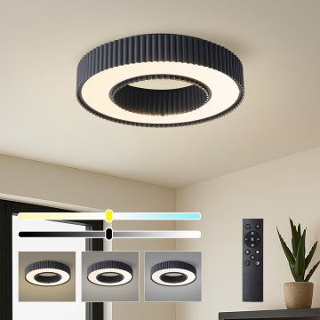 Brilagi - Dimējams LED griestu gaismeklis LUMIX LED/48W/230V 3000-6000K melns Ø 50 cm + ar tālvadības pulti