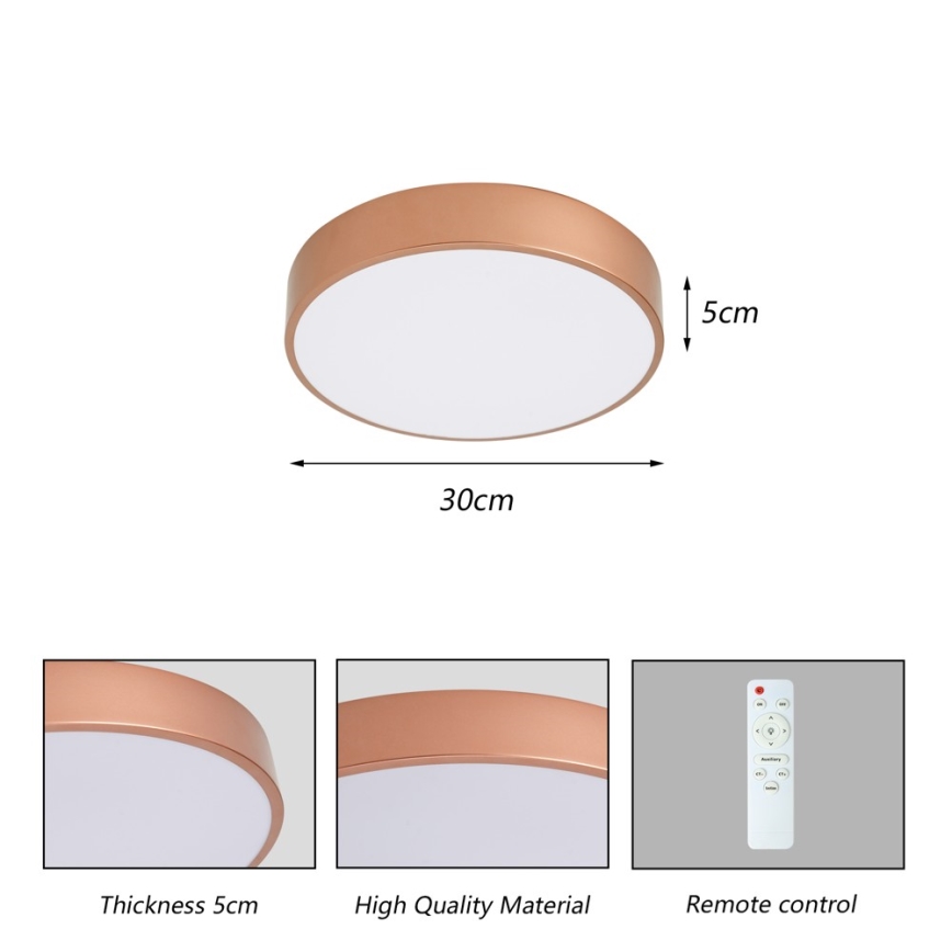 BRILAGI - Dimmējams POOL LED griestu gaismeklis LED/36W/230V 3000-6000K Ø 30 cm bronzas krāsā + tālvadības pults