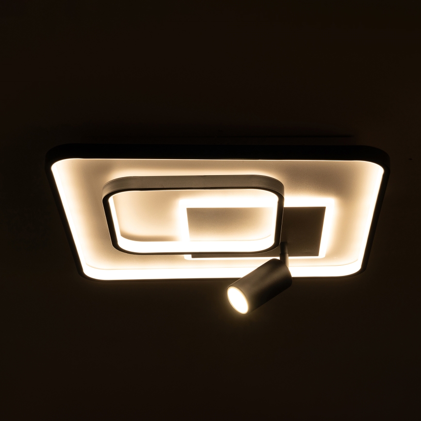 BRILAGI - Regulējams LED griestu gaismeklis UNITY LED/75W/230V + 1xGU10/3W 3000-6000K 50x50 cm balts/melns + ar tālvadības pulti
