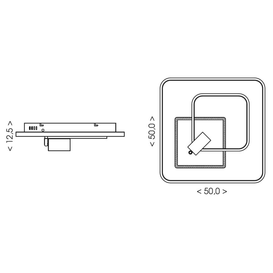 Brilagi - Regulējams LED griestu gaismeklis UNITY LED/75W/230V + 1xGU10/3W 3000-6000K 50x50 cm balts/melns + ar tālvadības pulti
