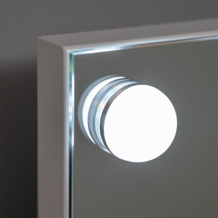 BRILAGI - LED grima spogulis ar regulējamu spilgtumu HOLLYWOOD LED/15W/230V CCT + 2x USB 60x50 cm balts