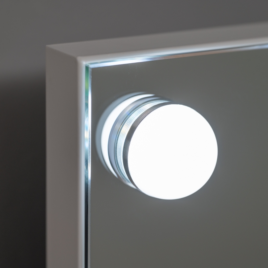 BRILAGI - LED grima spogulis ar regulējamu spilgtumu HOLLYWOOD LED/15W/230V CCT + 2x USB 60x50 cm balts