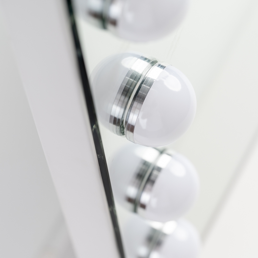 BRILAGI - LED grima spogulis ar regulējamu spilgtumu HOLLYWOOD LED/15W/230V CCT + 2x USB 60x50 cm balts