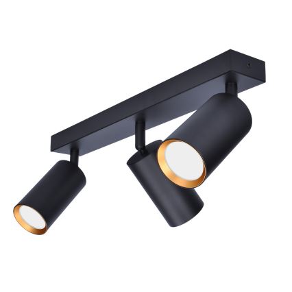 Brilagi - LED RGBW aptumšojams prožektors SELE 3xGU10/4,8W/230V 3000K melns/zelts + tālvadības pults