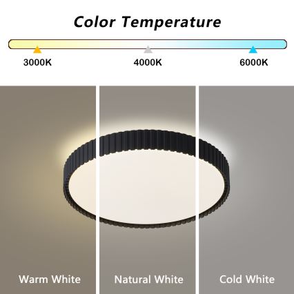 Brilagi - Aptumšojama griestu lampa ORINO LED/54W/230V 3000-6000K melna Ø 43 cm + tālvadības pults
