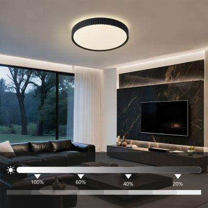Brilagi - Aptumšojama griestu lampa ORINO LED/54W/230V 3000-6000K melna Ø 43 cm + tālvadības pults