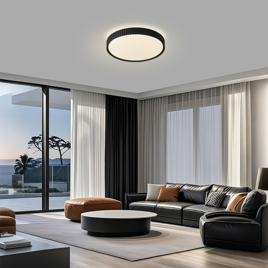 Brilagi - Aptumšojama griestu lampa ORINO LED/54W/230V 3000-6000K melna Ø 43 cm + tālvadības pults