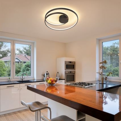 Brilagi - LED aptumšojama griestu lampa TWISTER LED/48W/230V 3000–6000K Ø 50 cm melna + tālvadības pults