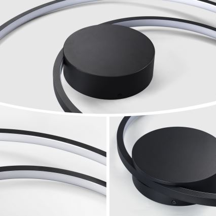 Brilagi - LED aptumšojama griestu lampa TWISTER LED/48W/230V 3000–6000K Ø 50 cm melna + tālvadības pults