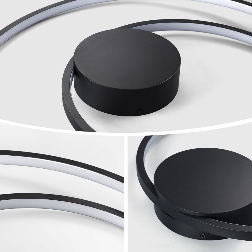 Brilagi - LED aptumšojama griestu lampa TWISTER LED/48W/230V 3000–6000K Ø 50 cm melna + tālvadības pults