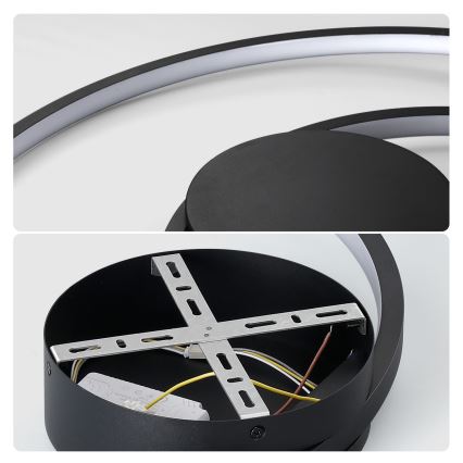 Brilagi - LED aptumšojama griestu lampa TWISTER LED/48W/230V 3000–6000K Ø 50 cm melna + tālvadības pults