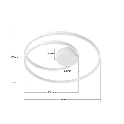 Brilagi - LED regulējama griestu lampa TWISTER LED/48W/230V 3000-6000K Ø 50 cm balta + tālvadība