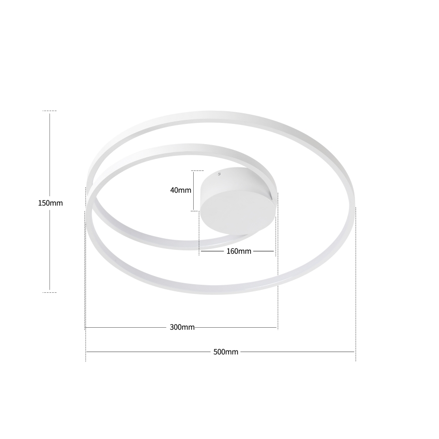 Brilagi - LED regulējama griestu lampa TWISTER LED/48W/230V 3000-6000K Ø 50 cm balta + tālvadība