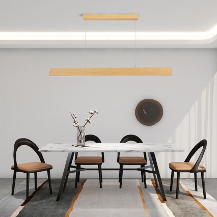 Brilagi - LED regulējamā pakaramā lustra uz troses SLIMLINE LED/40W/230V 3000-6000K ozola dekors + tālvadības pults