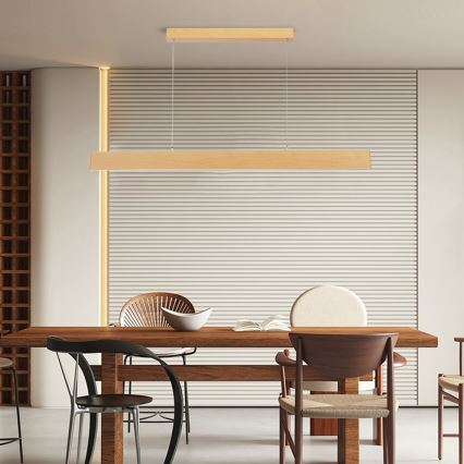 Brilagi - LED regulējamā pakaramā lustra uz troses SLIMLINE LED/40W/230V 3000-6000K ozola dekors + tālvadības pults