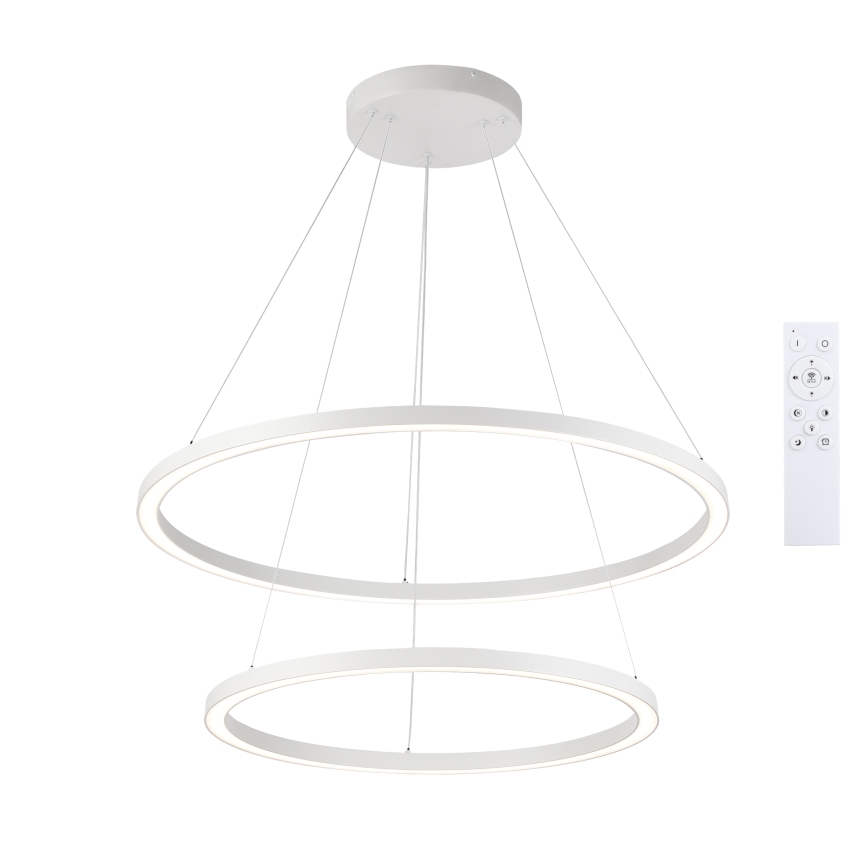Brilagi - regulējama LED lustra uz troses PORTOFINO LED/98W/230V 3000-6000K Ø 80 cm balta + tālvadības pults