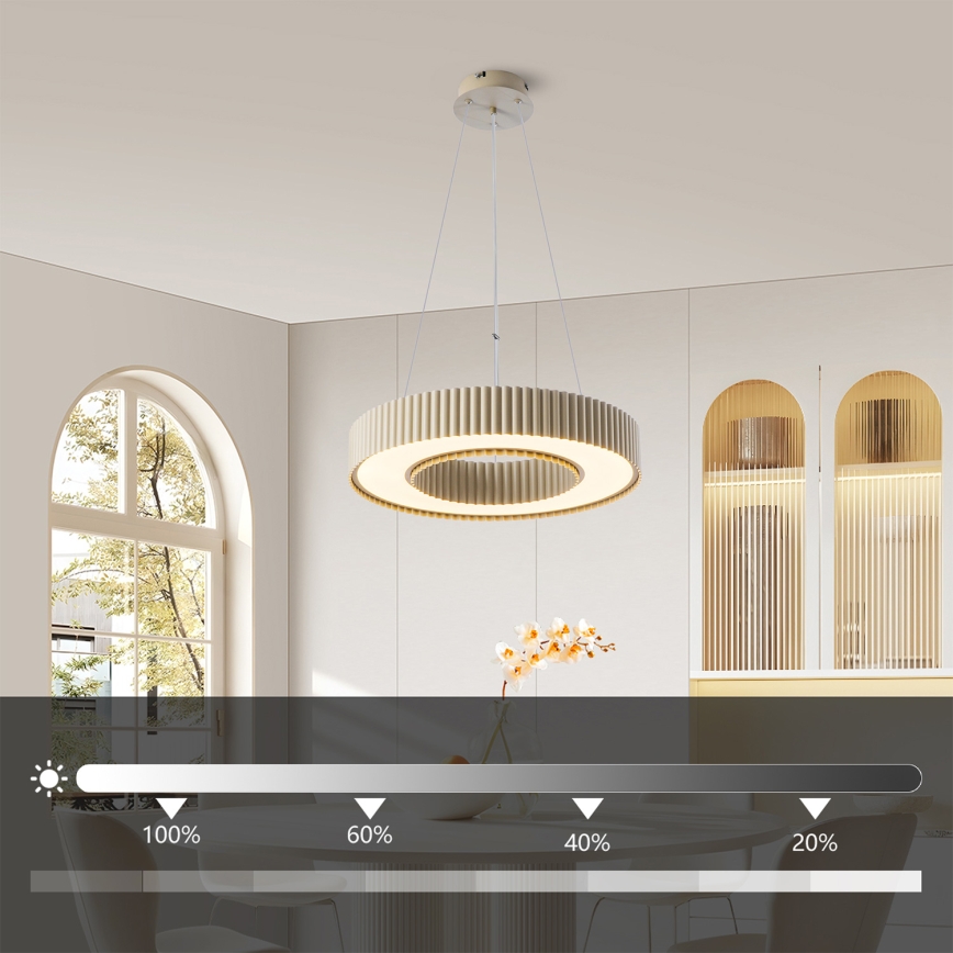 Brilagi - LED dimmējama karājamā lampa uz kabeļa LUMIX LED/48W/230V 3000-6000K bēša Ø 50 cm + tālvadība