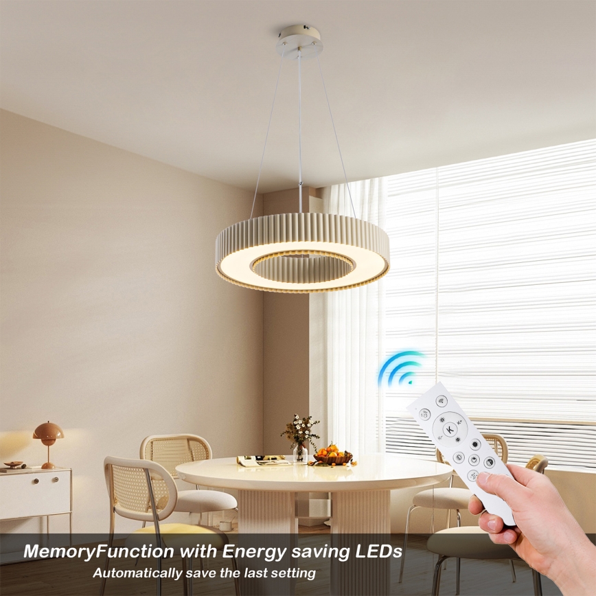 Brilagi - LED dimmējama karājamā lampa uz kabeļa LUMIX LED/48W/230V 3000-6000K bēša Ø 50 cm + tālvadība