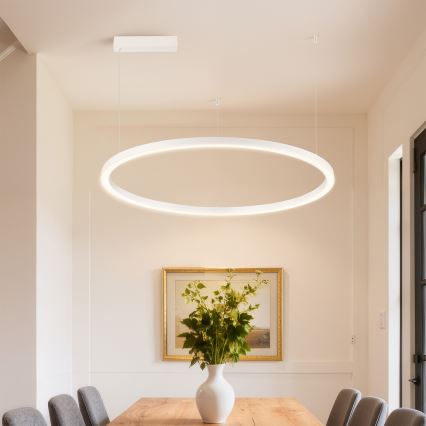 Brilagi - regulējama LED lustra uz troses PORTOFINO LED/60W/230V 3000–6000K Ø 80 cm balta + tālvadības pults