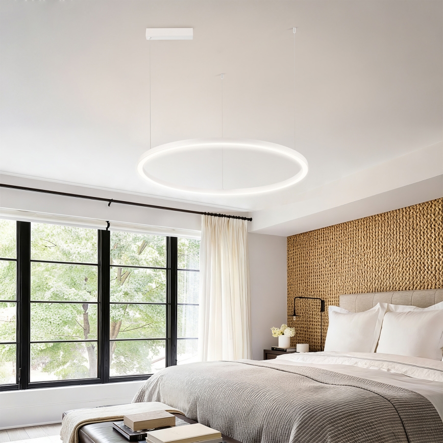 Brilagi - regulējama LED lustra uz troses PORTOFINO LED/60W/230V 3000–6000K Ø 80 cm balta + tālvadības pults