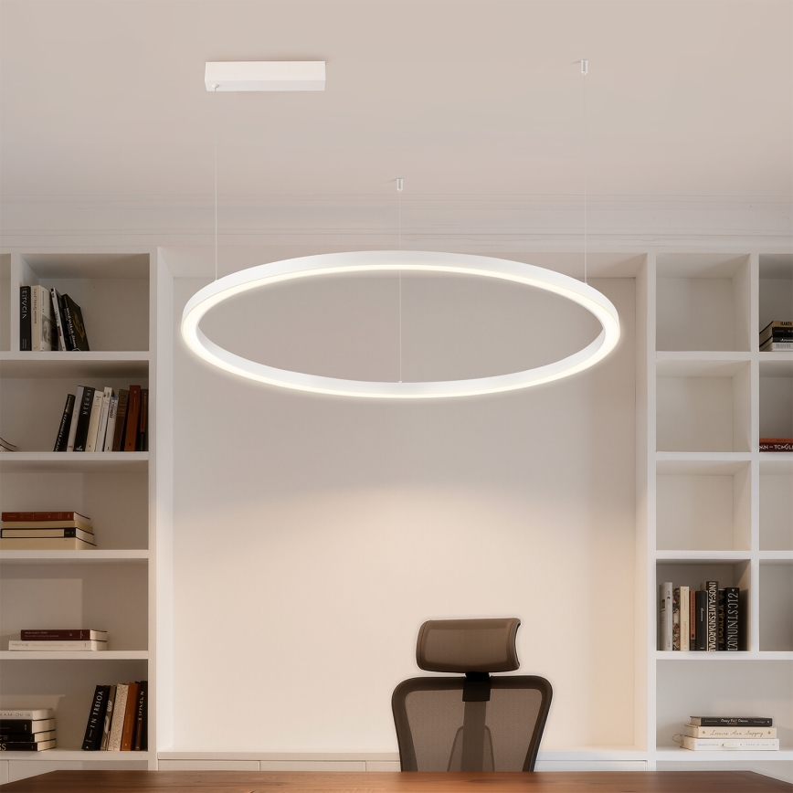 Brilagi - regulējama LED lustra uz troses PORTOFINO LED/60W/230V 3000–6000K Ø 80 cm balta + tālvadības pults