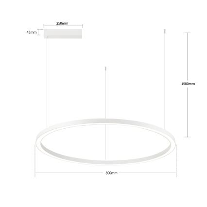 Brilagi - regulējama LED lustra uz troses PORTOFINO LED/60W/230V 3000–6000K Ø 80 cm balta + tālvadības pults