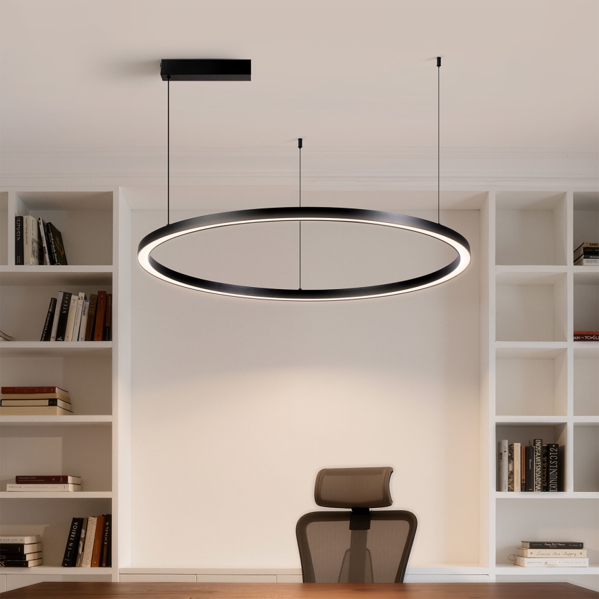 Brilagi - regulējama LED lustra uz troses PORTOFINO LED/60W/230V 3000-6000K Ø 80 cm melna + tālvadības pults