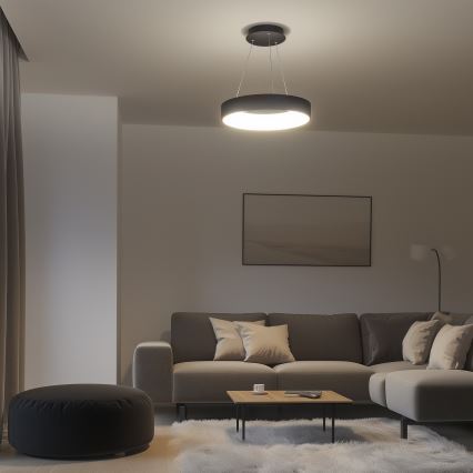 Brilagi - LED lustra ar regulējamu spilgtumu uz troses FALCON LED/80W/230V 3000-6500K Ø 60 cm melna + ar tālvadību