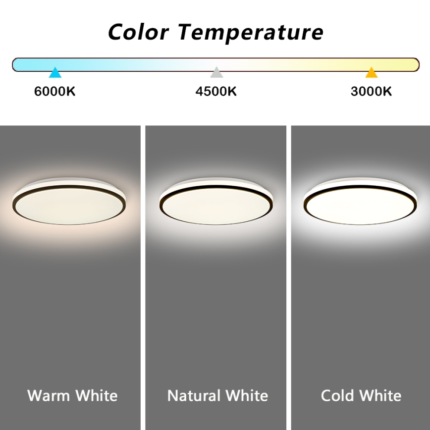Brilagi - Dimbējams LED griestu gaismeklis SMART LED/36W/230V Ø 48 cm 3000-6000K Wi-Fi Tuya Beacon + tālvadības pults