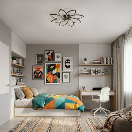 Brilagi - LED stropa ventilators ar regulējamu apgaismojumu, LED/43W/230V 3000-6500K Ø 90 cm melns + tālvadības pults