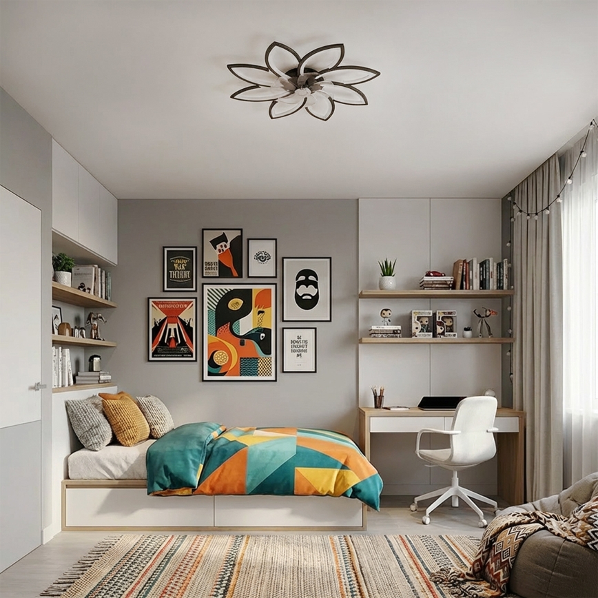Brilagi - LED stropa ventilators ar regulējamu apgaismojumu, LED/43W/230V 3000-6500K Ø 90 cm melns + tālvadības pults