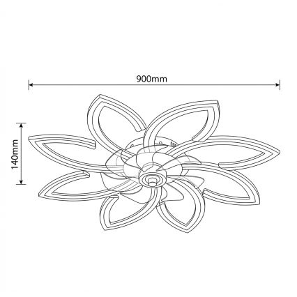 Brilagi - LED stropa ventilators ar regulējamu apgaismojumu, LED/43W/230V 3000-6500K Ø 90 cm melns + tālvadības pults