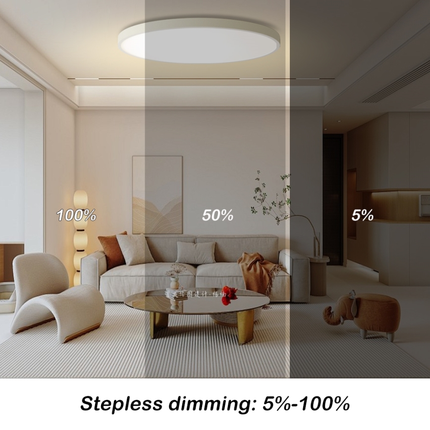 Brilagi - Dimmējama LED griestu lampa POOL SMART LED/128W/230V 3000-6000K Ø 100 cm Wi-Fi Tuya balta + tālvadības pults