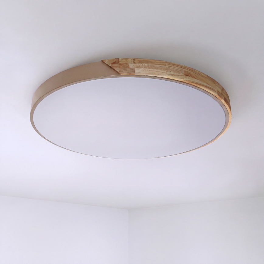BRILAGI - Regulējama LED griestu lampa PILANA LED/72W/230V 3000-6500K ozols/bēša diametrs 80 cm + tālvadības pults