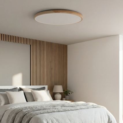 BRILAGI - Regulējama LED griestu lampa PILANA LED/72W/230V 3000-6500K ozols/bēša diametrs 80 cm + tālvadības pults