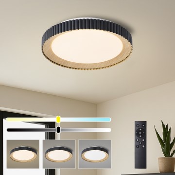 Brilagi - dimmējams griestu gaismeklis NEXO LED/48W/230V 3000-6000K melns Ø 43 cm + tālvadības pults