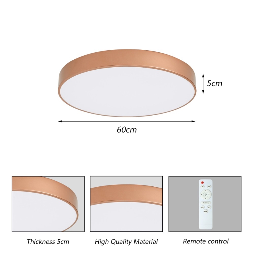 BRILAGI - LED regulējama griestu lampa POOL LED/60W/230V 3000-6000K Ø 60 cm bronzas krāsā + tālvadības pults