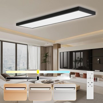 Brilagi - Dimmējams griestu lampas apgaismojums FRAME SMART LED/50W/230V 30x120 cm 3000-6000K IP44 melns + tālvadības pults
