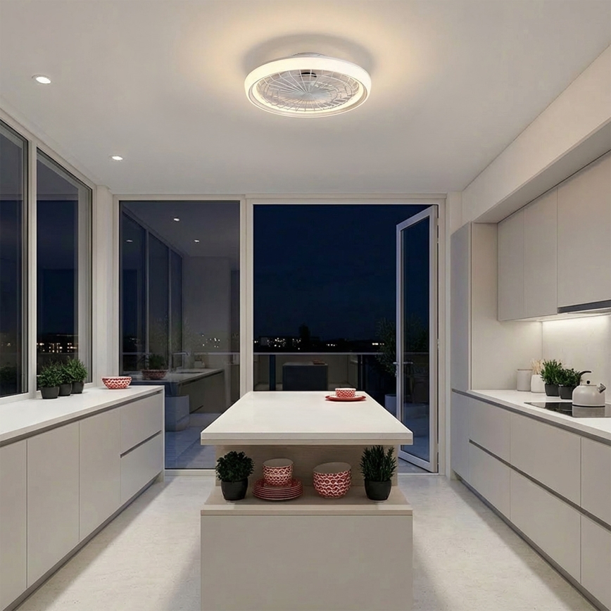 Brilagi - LED griestu ventilators ar regulējamu gaismas spilgtumu LED/40W/230V 3000-6500K Ø 48 cm balts + tālvadības pults