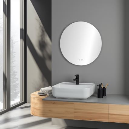 Brilagi - LED spogulis vannas istabai ar regulējamu spilgtumu, apsildi un aizmugures apgaismojumu DEMI ECO LED/12W/230V pr. 60 cm 3000/4000/6500K IP44 CRI 90