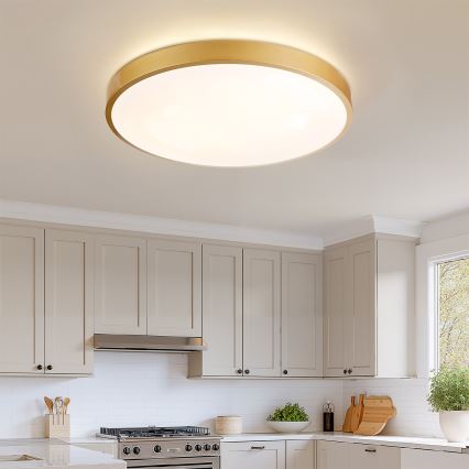 Brilagi - LED dimmējams griestu gaismeklis GLASS POOL DOUBLE LED/80W/230V 3000-6000K 60 cm zelta krāsā + tālvadības pults